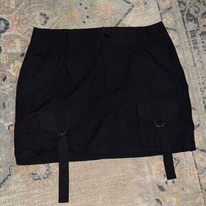 Black Mini cargo Skirt with Pockets